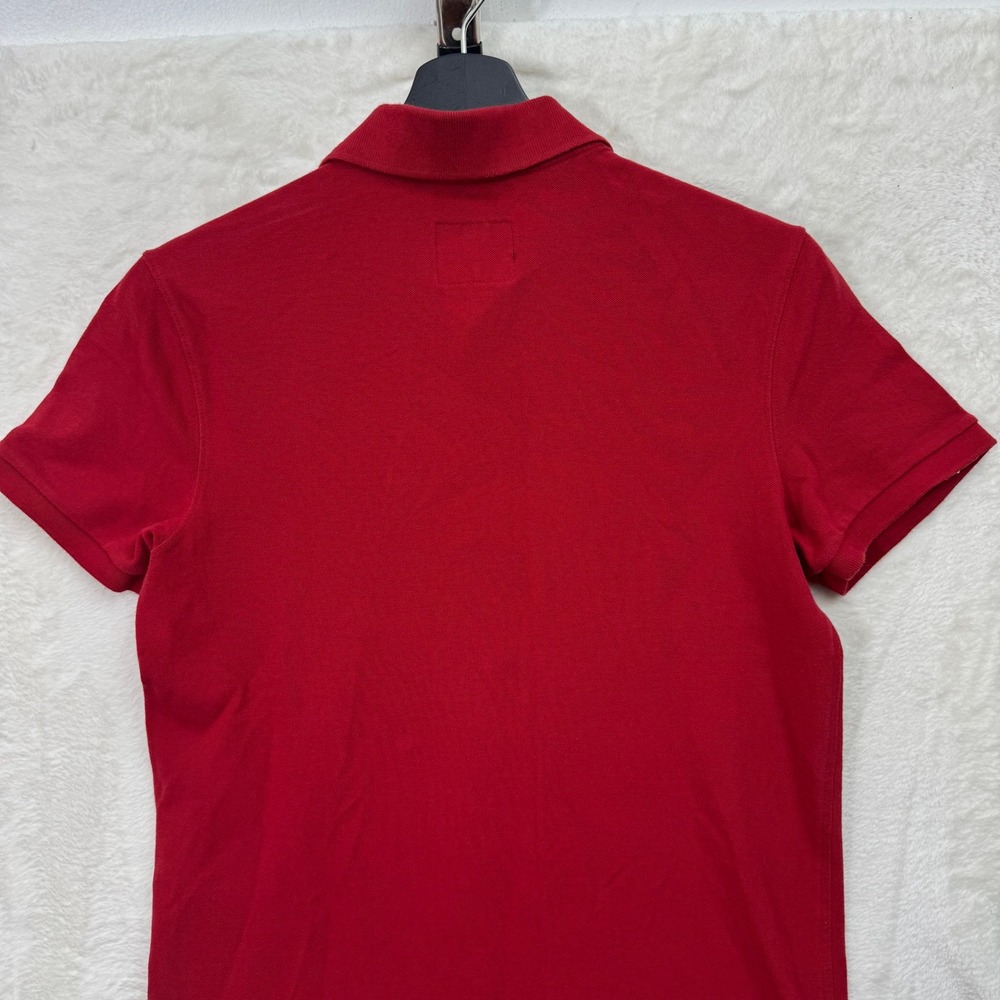 Abercrombie & Fitch Polo Shirt Mens XS Red Pique Short Sleeve Moose Logo Preppy - Picture 8 of 11